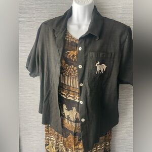 Preview International Black and Brown Animal Print Blouse